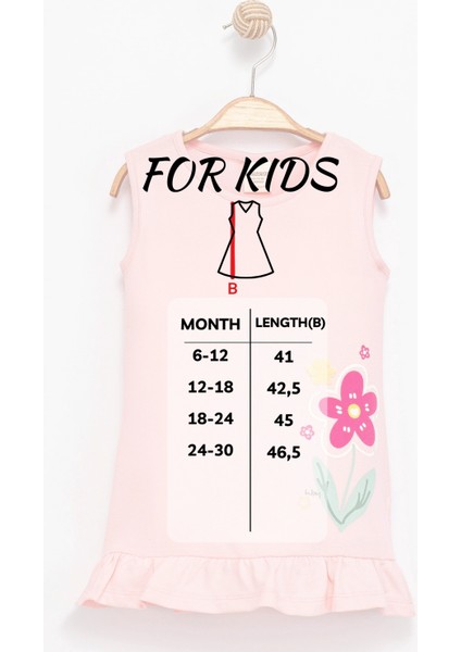 Kız Çocuk Kolsuz Pamuklu Çiçek Desenli Fırfırlı Etek Ucu Pembe Elbise fırsatları