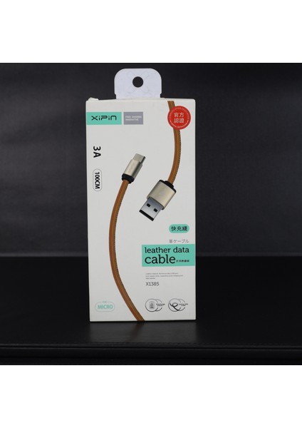 Xipin X1385 100CM Deri Kaplama Micro USB Hızlı Şarj ve Data Kablosu