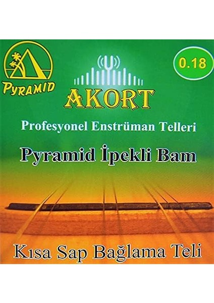 Akort Pramid Kısa Sap Bağlama-Saz Teli 0.18 + Tezene Hediye