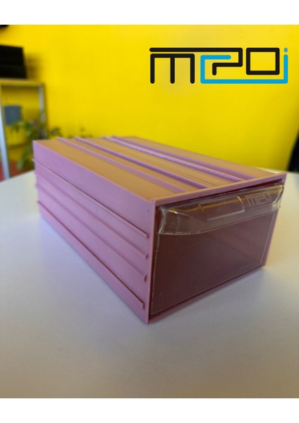 Tek Gözlü Pembe Plastik Çekmeceli Organizer Kutu | Atölye, Hobi ve Endüstriyel Kullanım