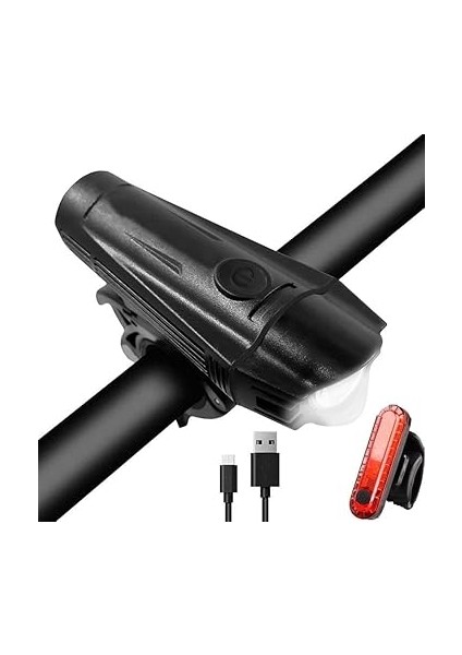 T6 LED 300 Lümen 4 Modlu Su Geçirmez USB Şarjlı Ön Arka Bisiklet Farı Işığı 1300 Mah fiyatları