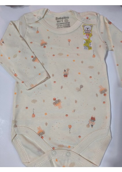 Kız Erkek Çocuk Bebek Uzun Kollu Çıtçıtlı Body-Badi %100 Organik Pamuk 1-2-3-4-5-6 Yaş fiyatları