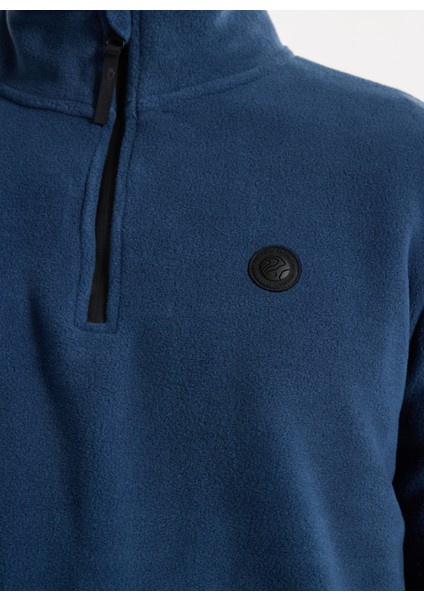 D5WM-SWT3300 Indigo Fermuarlı Yaka Basic Düz Erkek Polar Sweatshırt fırsatları