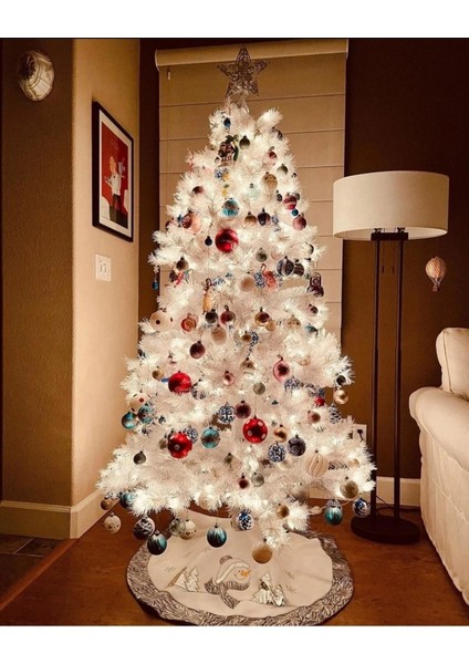 180 Cm 660 Dallı Beyaz Yılbaşı Çam Ağacı – Yoğun Dallı, Premium Kalite, Metal Ayaklı 🎄