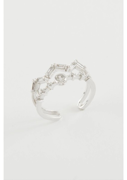 Zikzak Zirkon Taşlı Yüzük