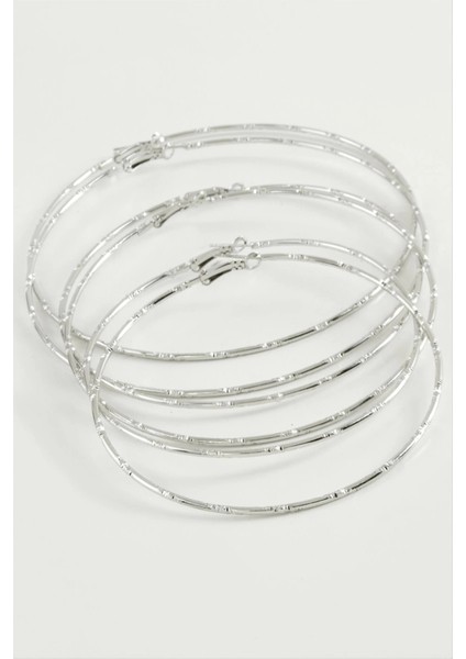 Noktalı Metal Halka Küpe 6 Adet