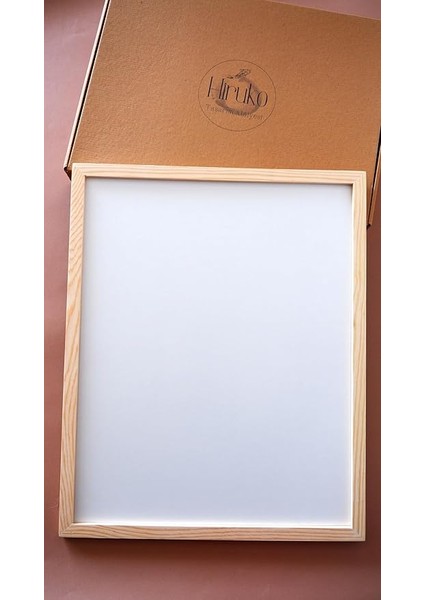 Çerçeve 40X50 cm Premium Frame Siyah & Beyaz & Ahşap Çerçeve (Ahşap)