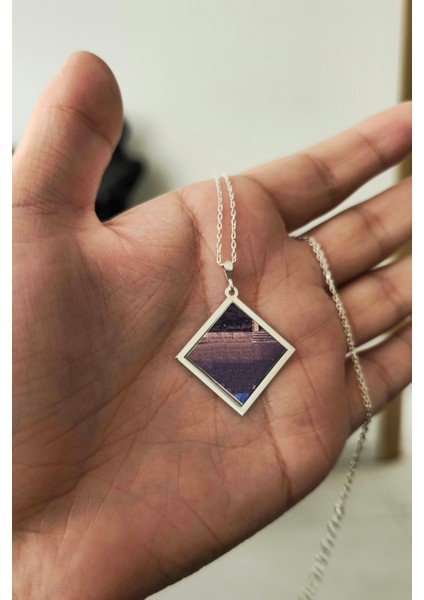 925 Ayar Gümüş Resimli Plaka Kolye