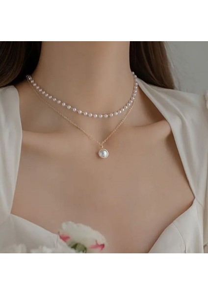 Altın Kaplama 2 Sıralı Incili Kolye fiyatları