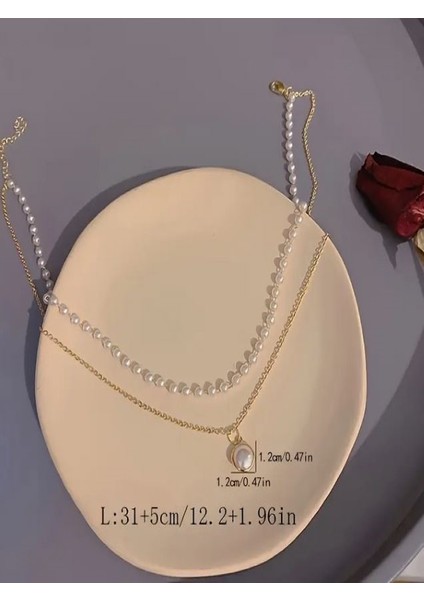 Altın Kaplama 2 Sıralı Incili Kolye modelleri