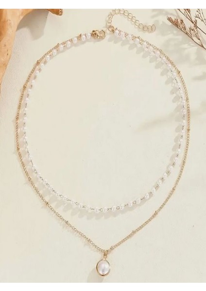 Altın Kaplama 2 Sıralı Incili Kolye fırsatları