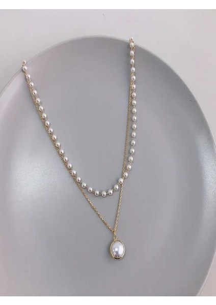 Altın Kaplama 2 Sıralı Incili Kolye indirimleri