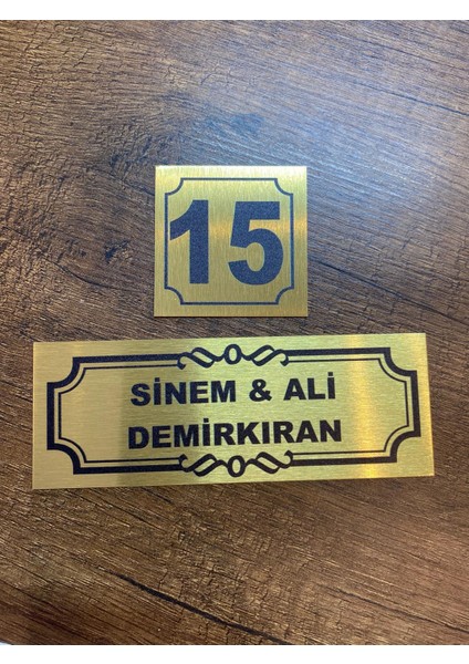 Kapı İsimliği Klasik Ev Dış Kapı İsimliği Çelik Kapı İsimliği Gold0016