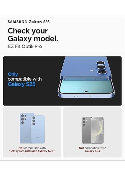 Galaxy S25 ile Uyumlu Kamera Lens Camı Koruyucu Kolay Kurulum Glas.tr Ez Fit Optik Pro (2 Adet) Black - AGL09092 fiyatları