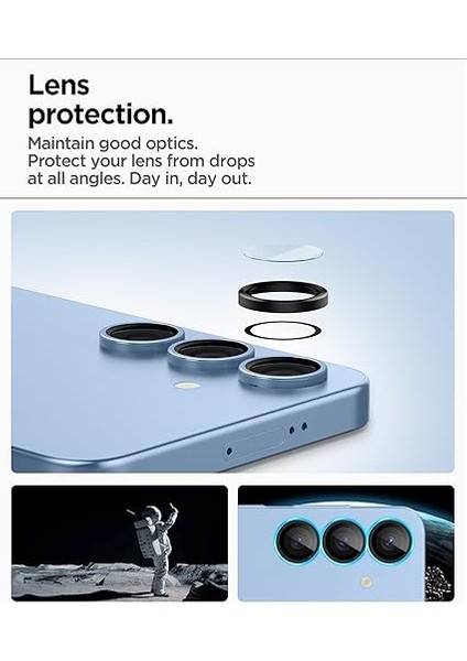 Galaxy S25 ile Uyumlu Kamera Lens Camı Koruyucu Kolay Kurulum Glas.tr Ez Fit Optik Pro (2 Adet) Black - AGL09092 fırsatları