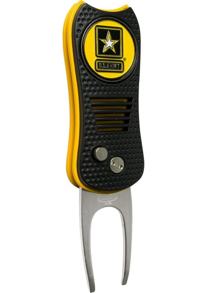 Golf Askeri Ordu Şalter Bıçağı Bölme Aleti, Çift Taraflı Manyetik Top Işaretleyicili, Patentli Tek Uçlu Tasarım, Yeşillere Daha Az Hasara, Şiş Bıçağı Mekanizması