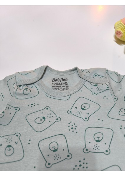 Kız Erkek Çocuk Bebek Uzun Kollu Çıtçıtlı Body-Badi %100 Pamuk 3.5-4-5-6 Yaş