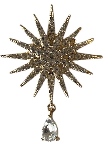 Taş Işlemeli Yıldız Broş