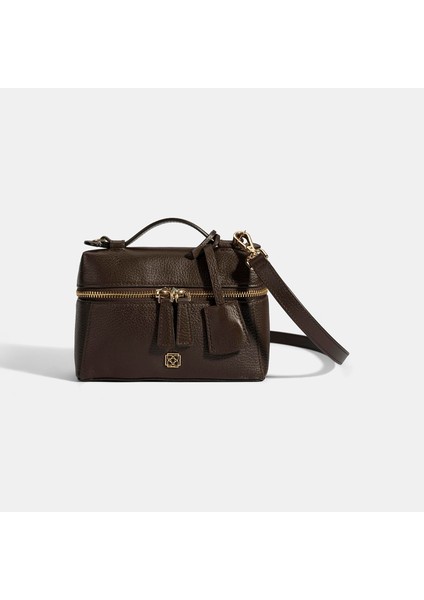 Kadın Kahve Omuz Askılı Mini Deri El Çantası