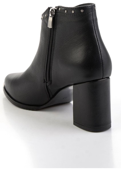 Siyah Hakiki Deri Kadın Bot & Bootie K02208021803 fırsatları