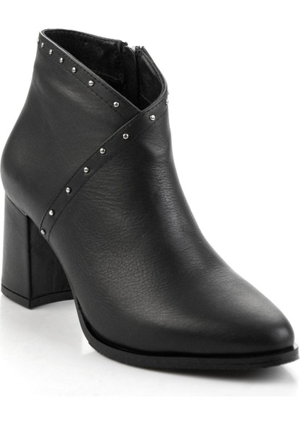 Siyah Hakiki Deri Kadın Bot & Bootie K02208021803 indirimleri