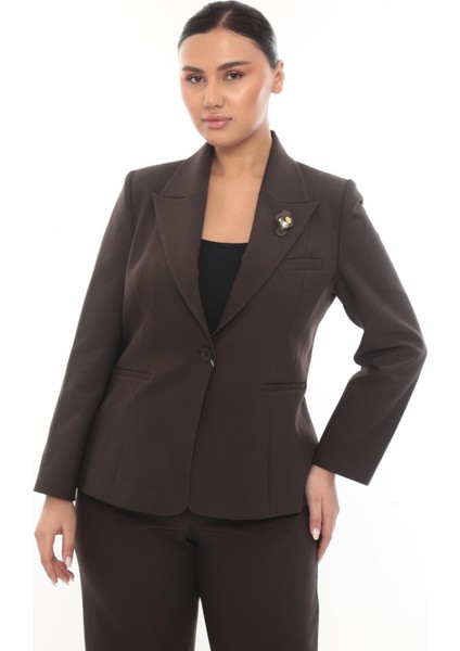 Kadın Şık Blazer Ceket Pantolon Takım Zarif Günlük Ofis Model