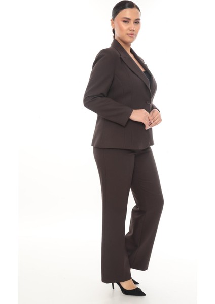 Kadın Şık Blazer Ceket Pantolon Takım Zarif Günlük Ofis Model modelleri