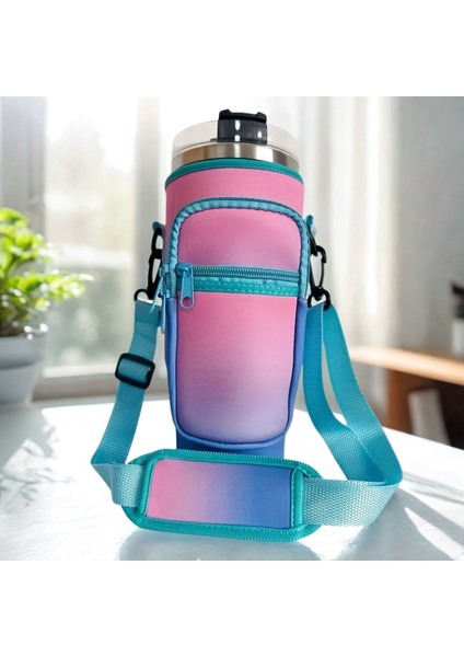 Stanley Quencher Pipetli 1.18 Lt Termos Kılıfı Omuz Askılı Termos Çanta Fermuarlı Cepli Kılıf Çanta