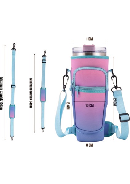 Stanley Quencher Pipetli 1.18 Lt Termos Kılıfı Omuz Askılı Termos Çanta Fermuarlı Cepli Kılıf Çanta modelleri