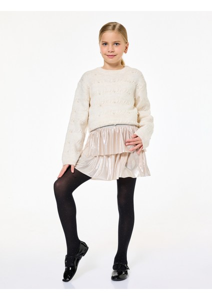 Beli Lastikli Kat Detaylı Pileli Etek