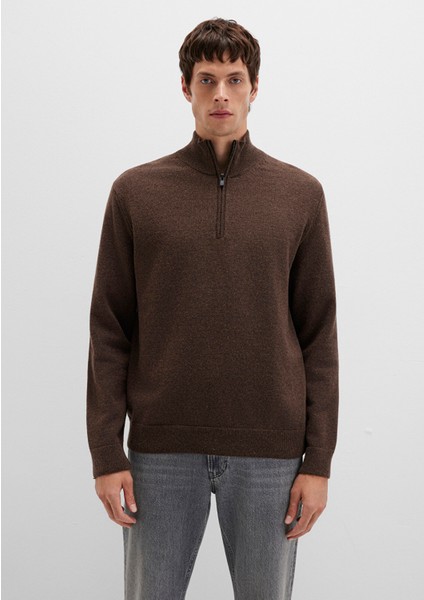 Yün Karışımlı Kahverengi Kazak 0710371-70251