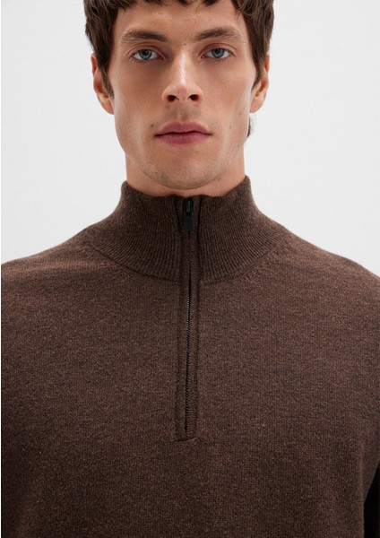 Yün Karışımlı Kahverengi Kazak 0710371-70251