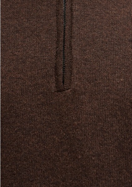 Yün Karışımlı Kahverengi Kazak 0710371-70251