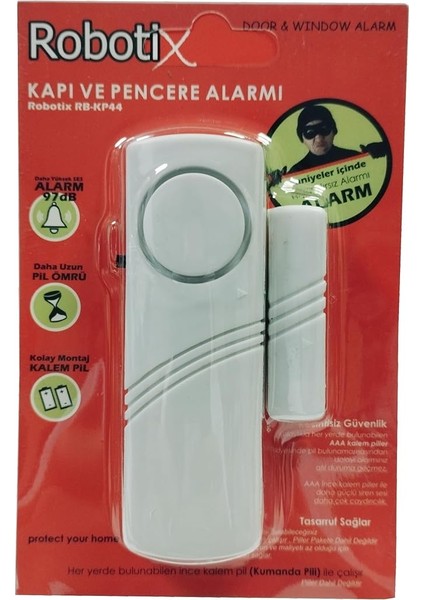 RB-KP44 Kapı Pencere Alarmı - Uzaktan Kumanda Pilli - Hırsız Alarm Sistemi Piller Hariç