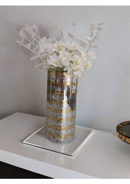 Aynalı Cam Vazo Uzun Büyük Boy modelleri