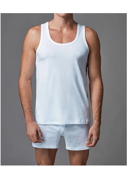 Erkek Giyim Kalın Askılı 2'li Atlet Takım Beyaz & Siyah L1.ER.O04.S008