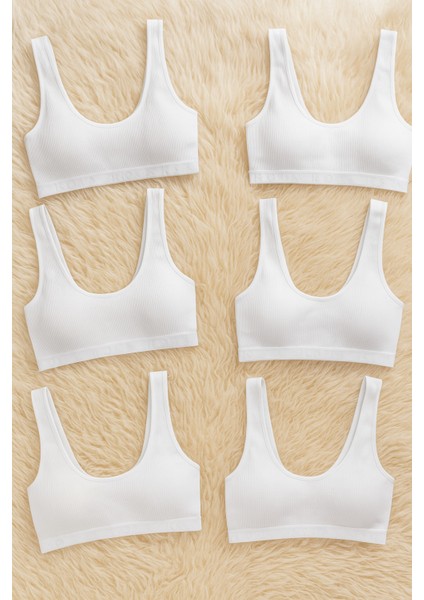 Kadın Giyim Pamuklu & Elastan 6 Adet Pedli Kalın Askılı Büstiyer LL.K64.O30.001