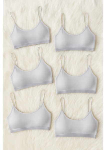 Kadın Giyim Pamuklu & Elastan 6 Adet Pedli Ip Askılı Büstiyer LL.K64.O29.001