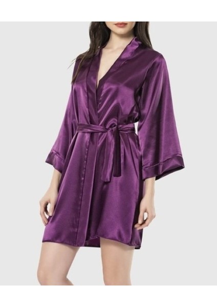 Kadın Saten Belden Bağlamalı Sabahlık LL.N1.I0.LA.002