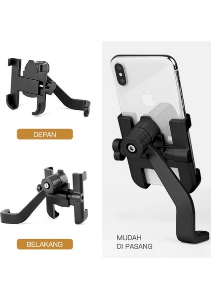Buğz Alüminyum Gövdeli Metal Ayna Bağlantılı Motosiklet Telefon Tutucu 7 Inç Xl fırsatları