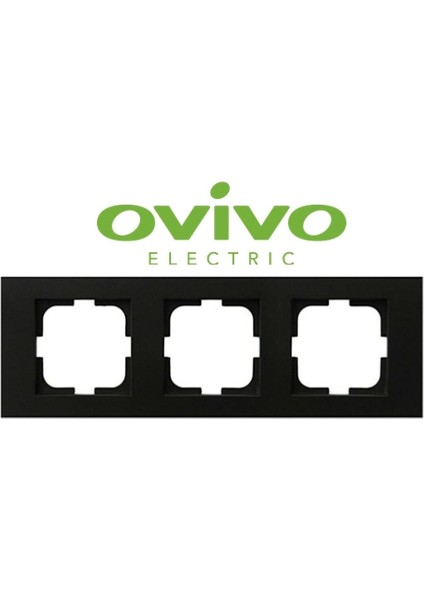 Metalik Siyah Üçlü Çerçeve Grano - Priz ve Anahtar Için Uyumlu Çerçeve fiyatları