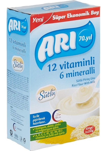 Arı Mama 12 Vitaminli 6 Mineralli Sütlü Pirinçli 500 gr modelleri