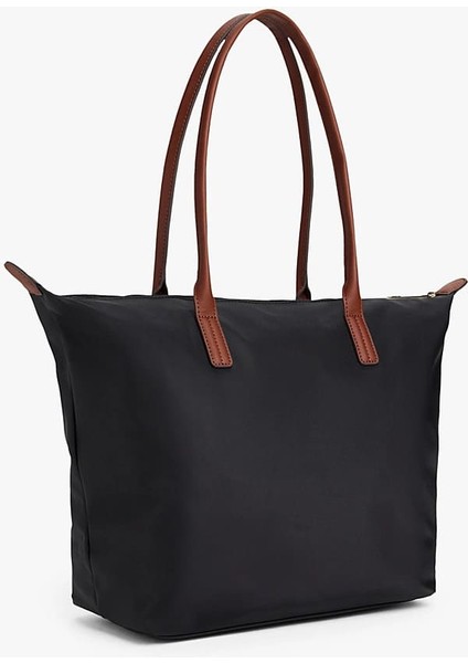 Kadın Popette Metal Amblemli Omuz Çantası - Siyah fiyatları