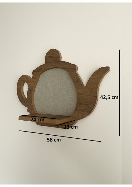 Çaydanlık Görünümlü Ahşap Mutfak Rafı modelleri