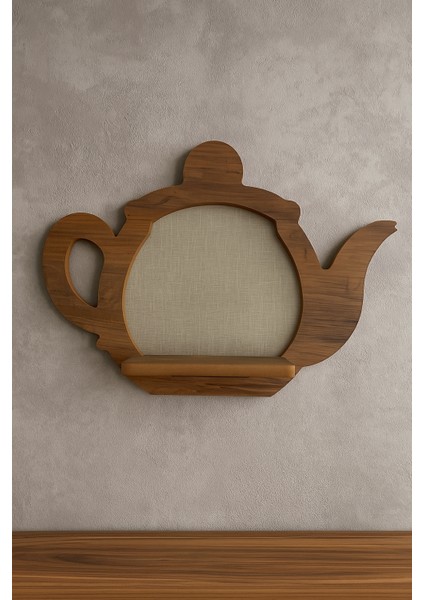 Çaydanlık Görünümlü Ahşap Mutfak Rafı