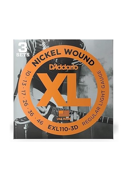 (3 Set) Elektro Gitar Tel Seti, Xl, 10-46, Nickel fiyatları