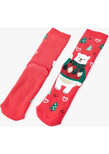Kalın Pamuklu Yılbaşı Temalı Soket Çorap fiyatları