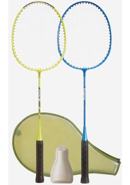 Yetişkin Badminton Raket Seti - Sarı/Mavi - Fun BR130 AD