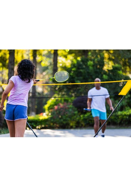 Yetişkin Badminton Raket Seti - Sarı/Mavi - Fun BR130 AD