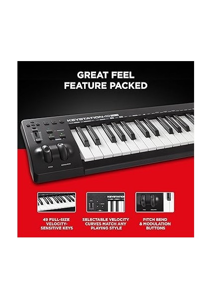 Keystation 49 Mk3 - Atanabilir Kontroller ve Yazılım Üretim Paketi Dahil Mac ve Pc Için 49 Tuş USB Mıdı Klavye Denetleyicisi fiyatları